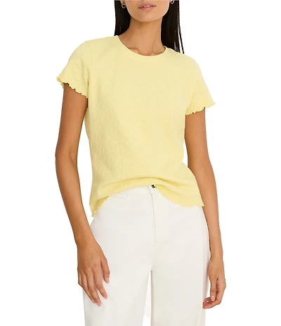 NIC + ZOE Lace Knit Crew Neck Short Sleeve Tee