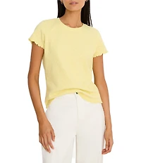 NIC + ZOE Lace Knit Crew Neck Short Sleeve Tee