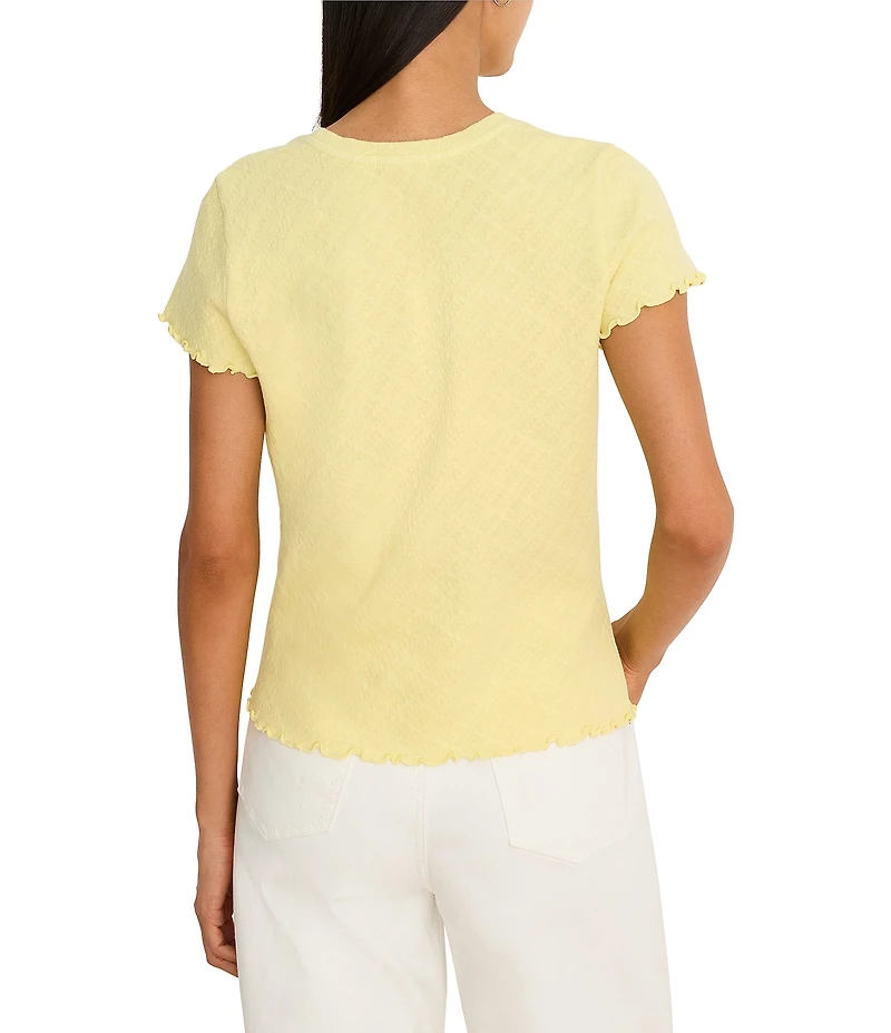 NIC + ZOE Lace Knit Crew Neck Short Sleeve Tee