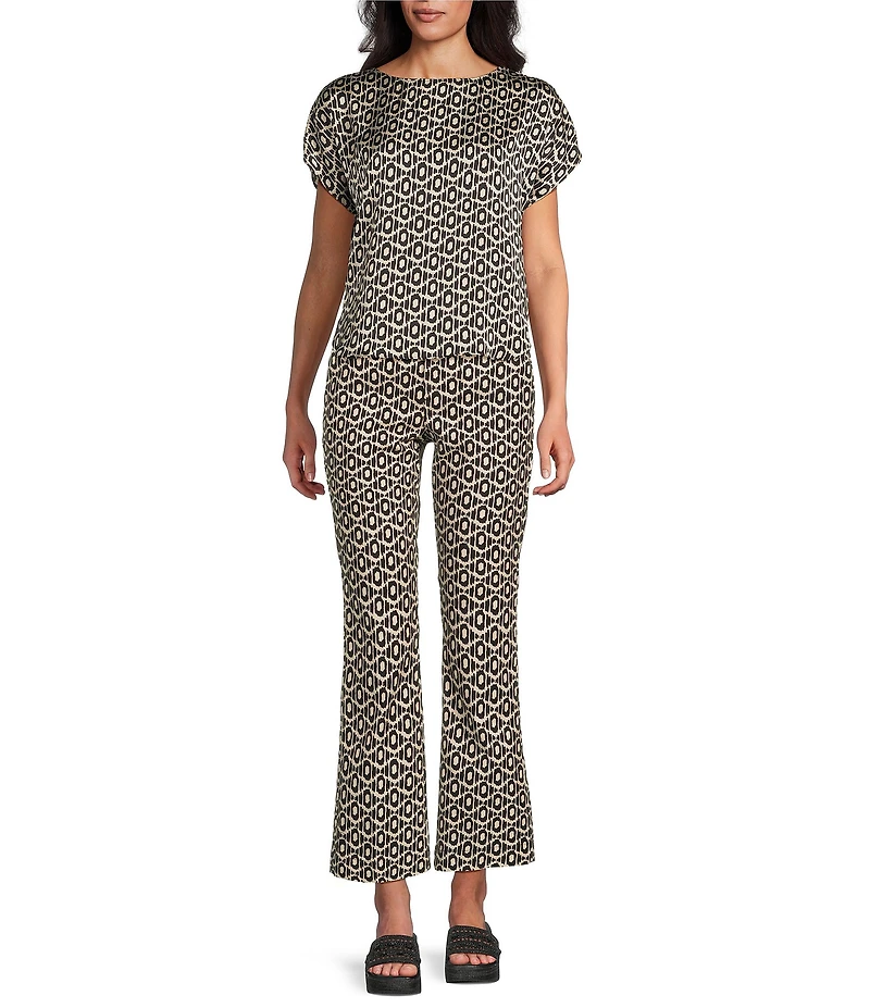 NIC + ZOE Lacy Diamonds Day Coordinating Gloss Scoop Neck Cap Sleeve Tee