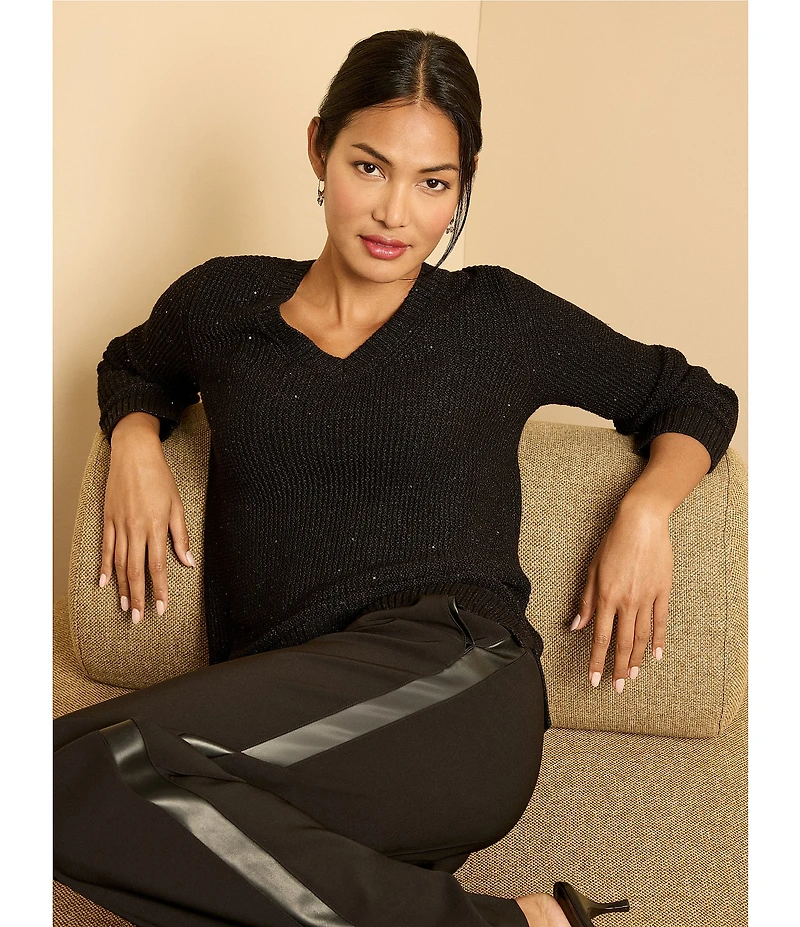 NIC + ZOE Lenox Sleek Stretch Tuxedo Wide Leg Pants