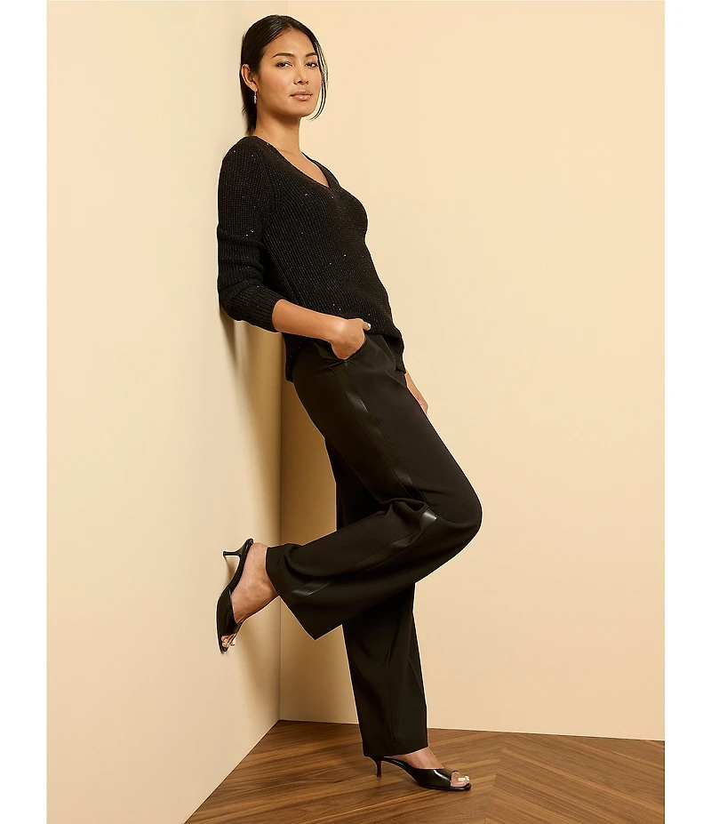 NIC + ZOE Lenox Sleek Stretch Tuxedo Wide Leg Pants