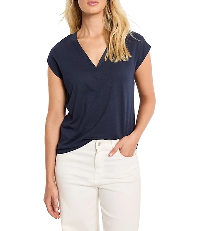 NIC + ZOE Lightweight Knit V-Neck Cap Sleeve Top