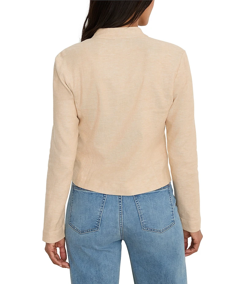 NIC + ZOE Linen-Blend Seams To Be Stretch Button-Front Jacket