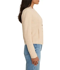 NIC + ZOE Linen-Blend Seams To Be Stretch Button-Front Jacket