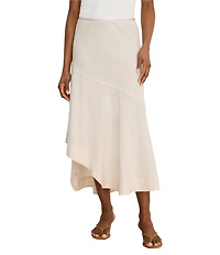 NIC + ZOE Long Engagement Rumba Linen Asymmetric Hem Skirt