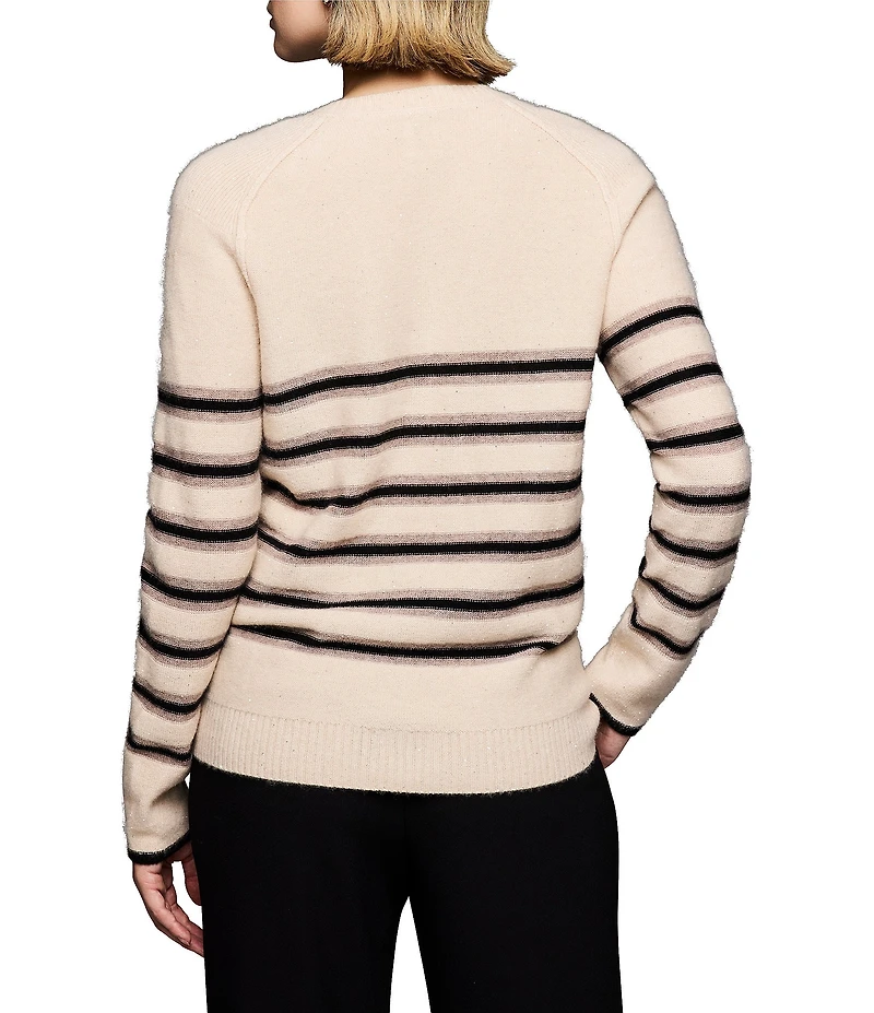 NIC + ZOE Luxe Cashmere Sparkle Stripe Sweater