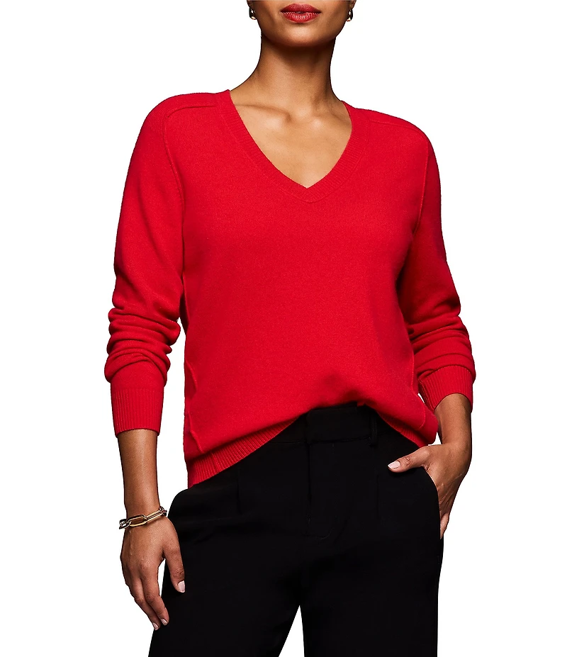 NIC + ZOE Luxe Cashmere V-Neck Long Sleeve Sweater
