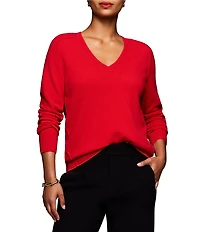 NIC + ZOE Luxe Cashmere V-Neck Long Sleeve Sweater