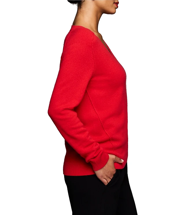 NIC ZOE Luxe Cashmere V-Neck Long Sleeve Sweater Brazos Mall