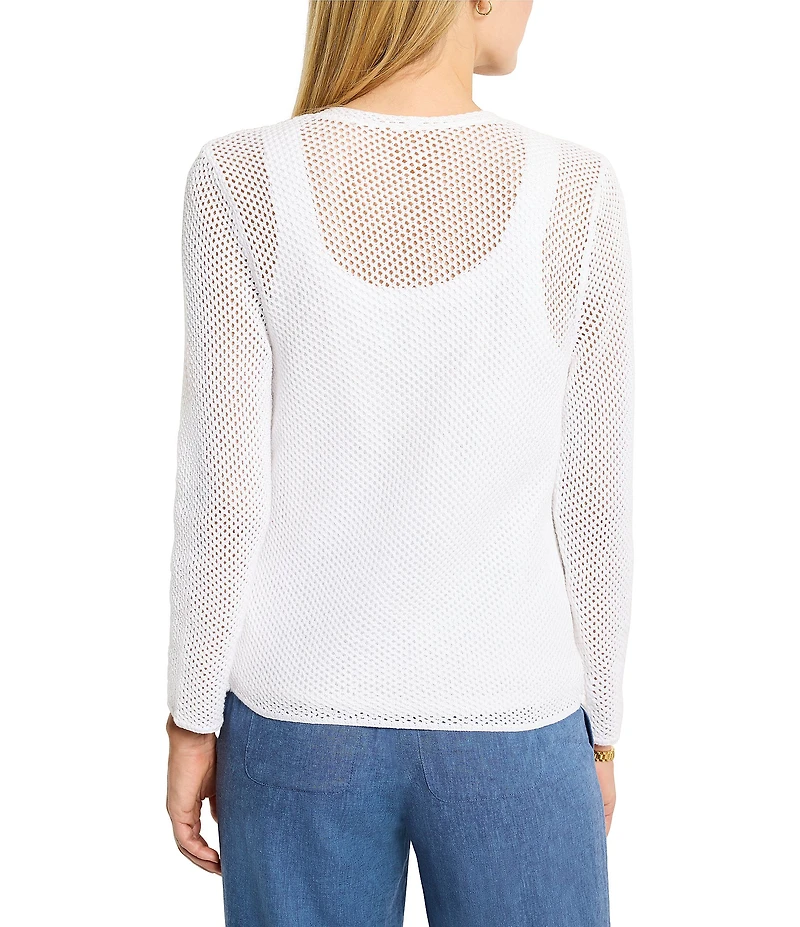 NIC + ZOE Mesh 4-Way Bracelet Sleeve Open Front Cardigan