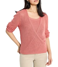 NIC + ZOE Mesh 4-Way Bracelet Sleeve Open Front Cardigan