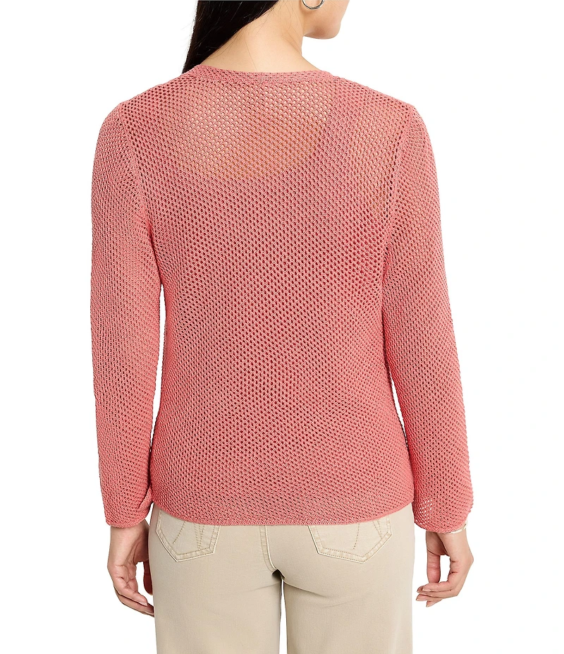 NIC + ZOE Mesh 4-Way Bracelet Sleeve Open Front Cardigan