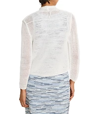 NIC + ZOE Mesh Cocoon Open Front Long Sleeve Cardigan