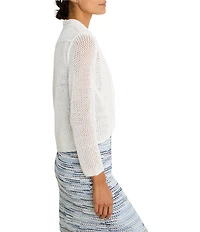 NIC + ZOE Mesh Cocoon Open Front Long Sleeve Cardigan