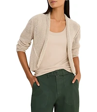 NIC + ZOE Mesh Cocoon Open Front Long Sleeve Cardigan