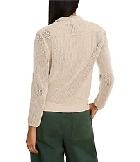 NIC + ZOE Mesh Cocoon Open Front Long Sleeve Cardigan