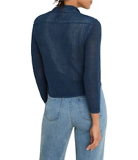 NIC + ZOE Mesh Cocoon Open Front Long Sleeve Cardigan