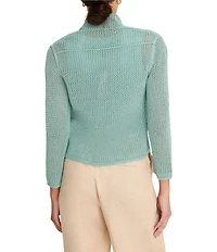 NIC + ZOE Mesh Cocoon Open Front Long Sleeve Cardigan