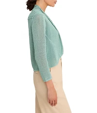 NIC + ZOE Mesh Cocoon Open Front Long Sleeve Cardigan