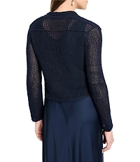 NIC + ZOE Mesh Cocoon Open Front Long Sleeve Cardigan