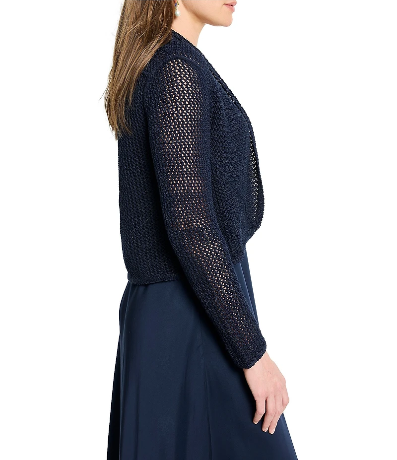 NIC + ZOE Mesh Cocoon Open Front Long Sleeve Cardigan