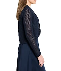 NIC + ZOE Mesh Cocoon Open Front Long Sleeve Cardigan