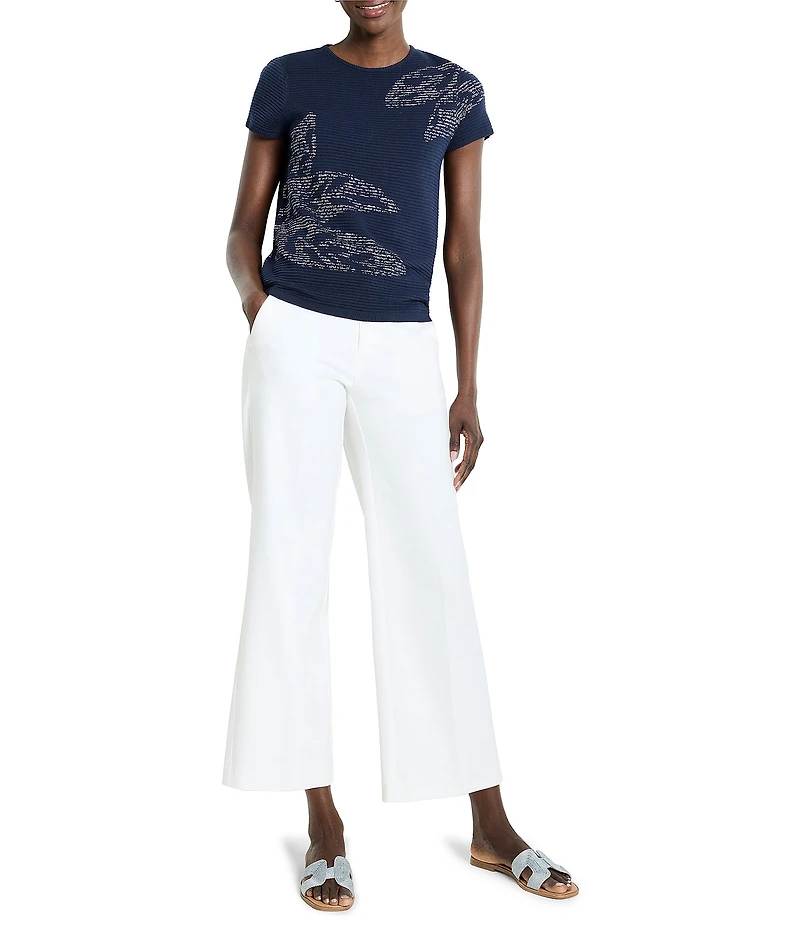 NIC + ZOE Midnight Garden Ottoman Stripe Knit Round Neck Short Sleeve Tee