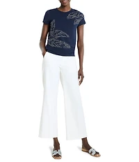 NIC + ZOE Midnight Garden Ottoman Stripe Knit Round Neck Short Sleeve Tee