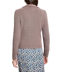 NIC + ZOE Mixed Media Notch Collar Long Sleeve Moto Jacket