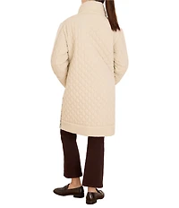NIC + ZOE Mixed Media Stand Collar Long Sleeve Zip-Front Puffer Parker Jacket