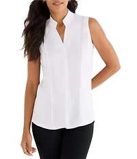 NIC + ZOE Mixed Media Stand Collar Sleeveless Tank