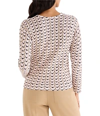NIC + ZOE Mosaica Cord V-Neck Long Sleeve Top