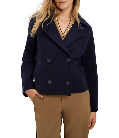 NIC + ZOE Notch Collar Long Sleeve Double-Breasted Cool Nights Knit Jacket