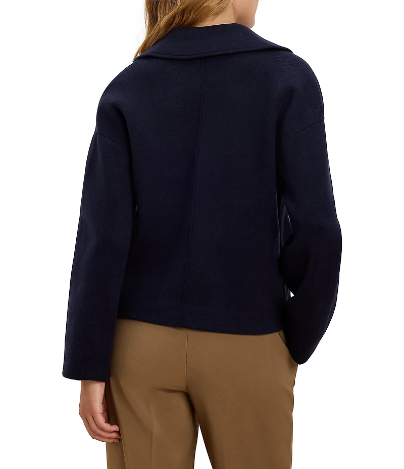 NIC + ZOE Notch Collar Long Sleeve Double-Breasted Cool Nights Knit Jacket