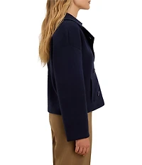 NIC + ZOE Notch Collar Long Sleeve Double-Breasted Cool Nights Knit Jacket