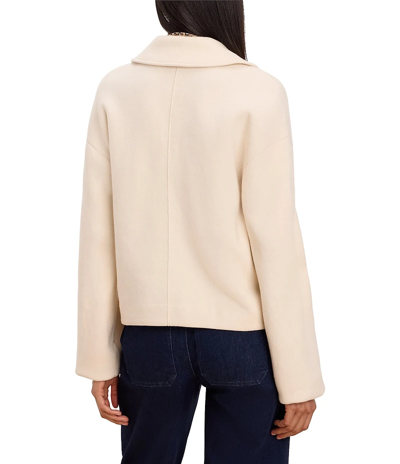 NIC + ZOE Notch Collar Long Sleeve Double-Breasted Cool Nights Knit Jacket