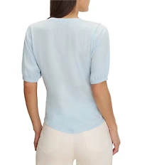 NIC + ZOE NZT Knit V-Neck Elbow Sleeve Tee