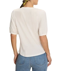 NIC + ZOE NZT Knit V-Neck Elbow Sleeve Tee