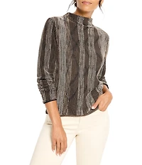 NIC + ZOE Ombre Pixel Knit Funnel Neck Long Sleeve Sweater