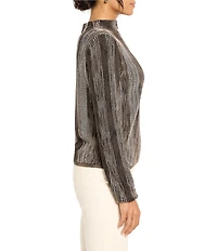 NIC + ZOE Ombre Pixel Knit Funnel Neck Long Sleeve Sweater