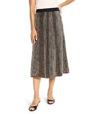 NIC + ZOE Ombre Pixel Knit Pull-On A-Line Midi Skirt