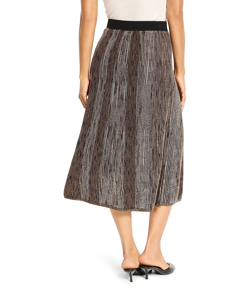 NIC + ZOE Ombre Pixel Knit Pull-On A-Line Midi Skirt