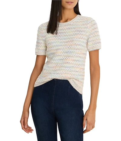 NIC + ZOE Palette Mix Round Neck Short Sleeve Top