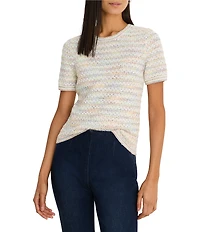 NIC + ZOE Palette Mix Round Neck Short Sleeve Top