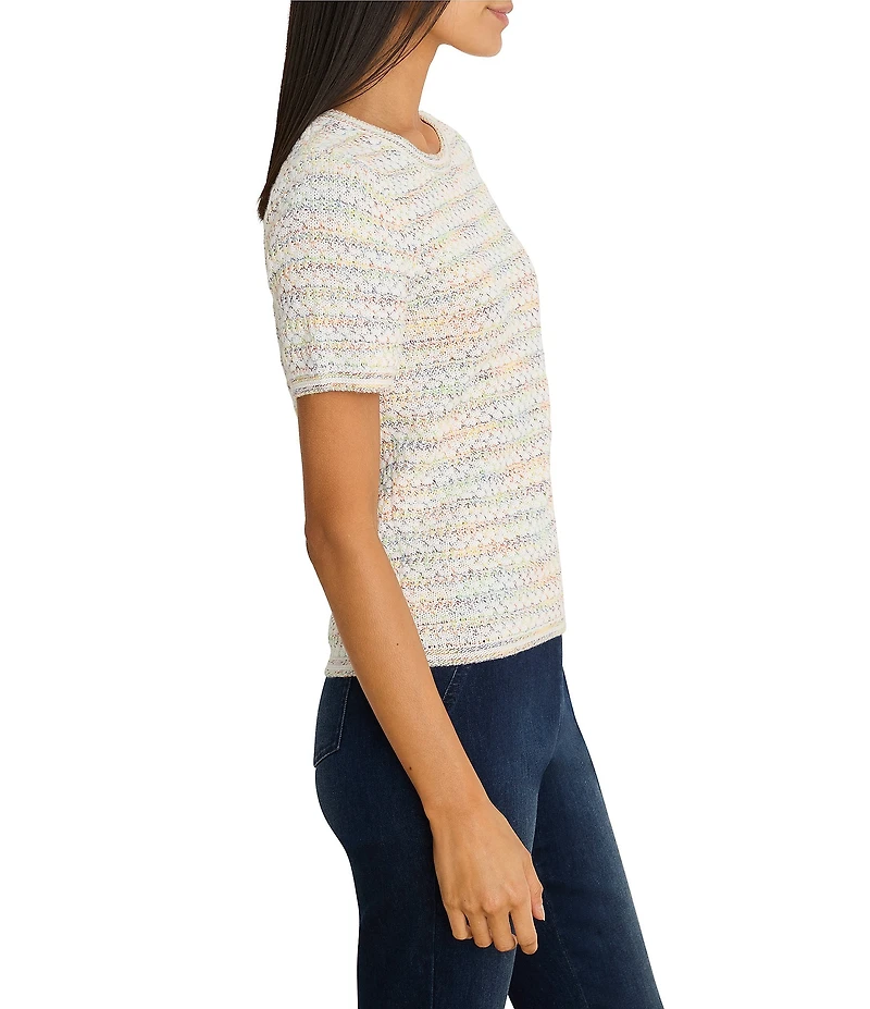 NIC + ZOE Palette Mix Round Neck Short Sleeve Top