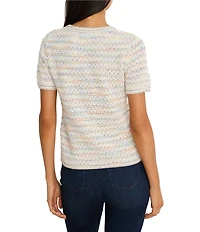NIC + ZOE Palette Mix Round Neck Short Sleeve Top