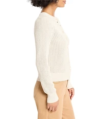 NIC + ZOE Party Cardy Round Neck long Sleeve Button Front Cardigan