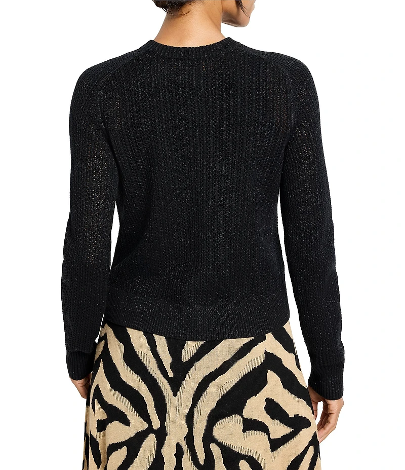 NIC + ZOE Party Cardy Round Neck long Sleeve Button Front Cardigan