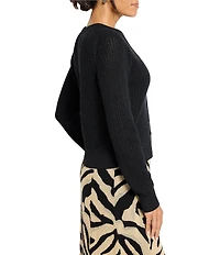 NIC + ZOE Party Cardy Round Neck long Sleeve Button Front Cardigan